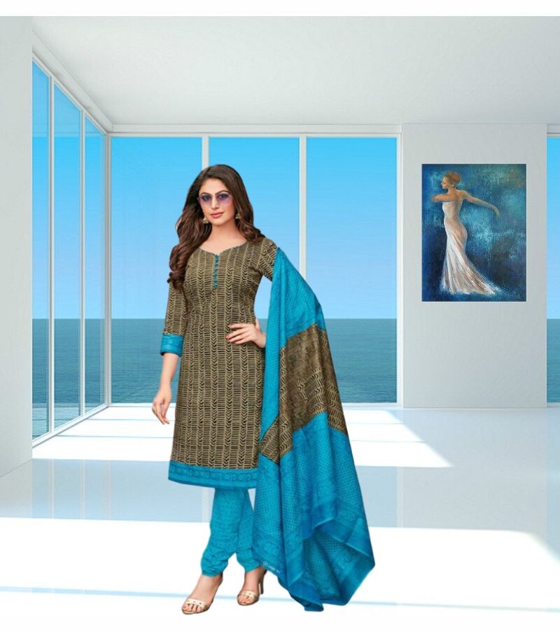 Cotton printed dress material for summer wear