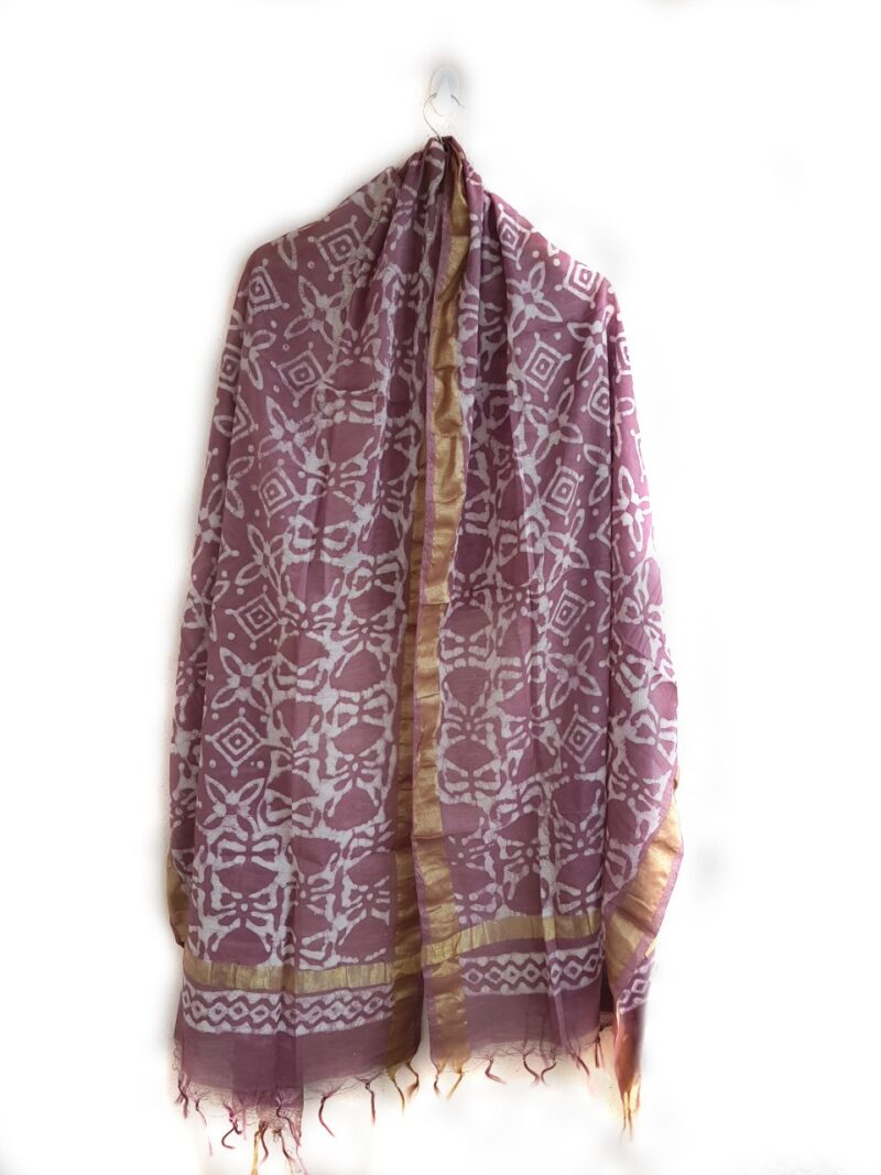 HashtagTrending Fashions Chanderi Cotton Block Print Dupatta