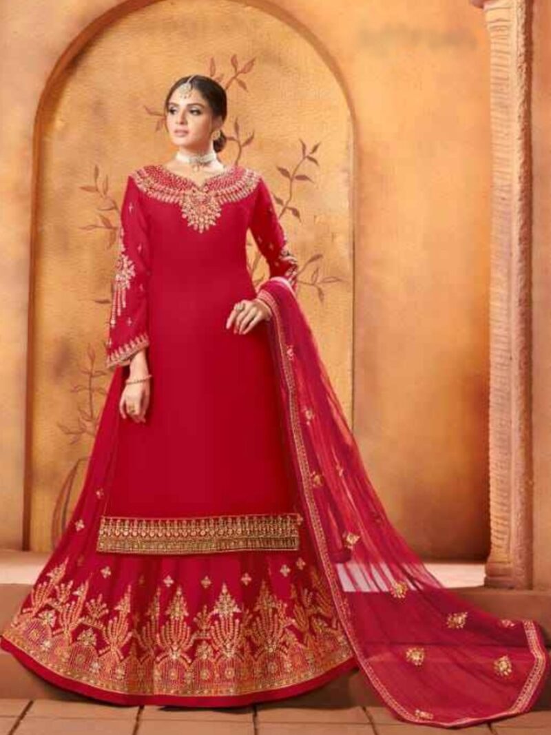HashtagTrending Women Premium Georgette Lehenga Style dress material