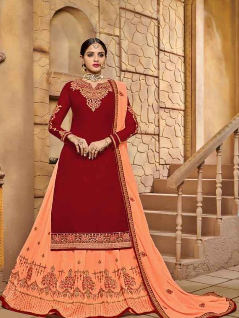 HashtagTrending Women Premium Georgette Lehenga Style dress material