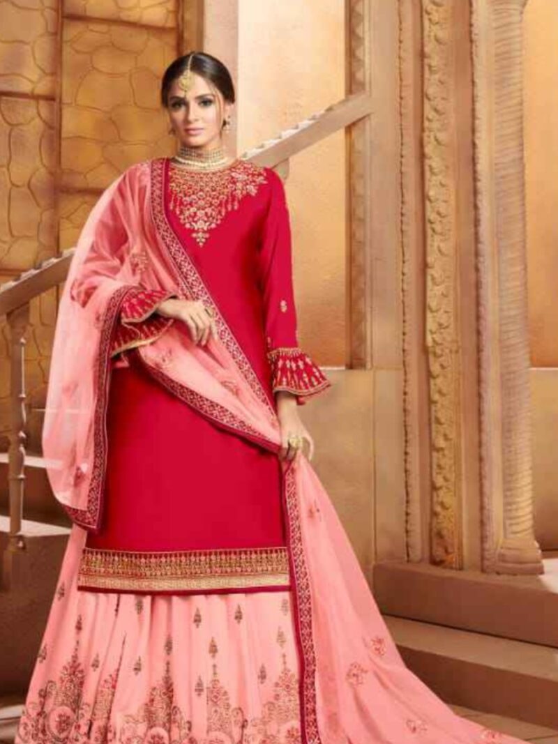 HashtagTrending Women Premium Georgette Lehenga Style dress material