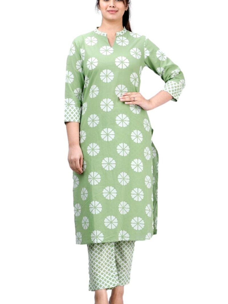Women's Stitched Cotton Kurta Set
