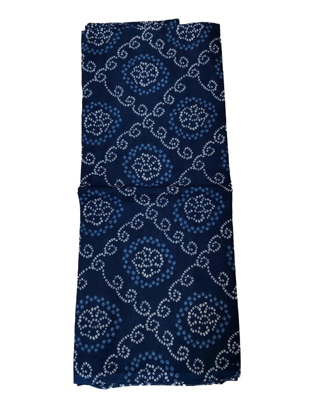 Pure Cotton hand block printed women's dress material with pure cotton dupatta - Blue (Unstitched) - Image 3