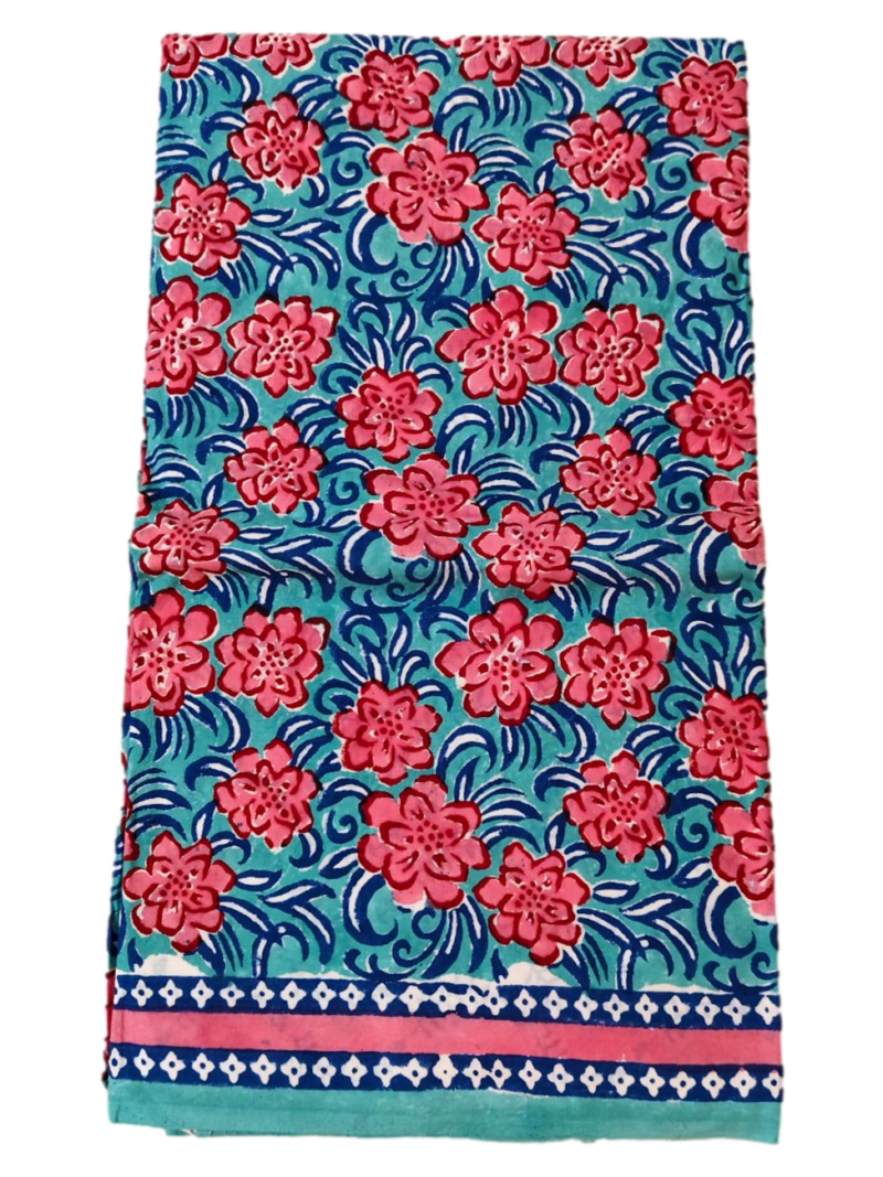 Pure Cotton hand block printed women's dress material with pure cotton dupatta - Green