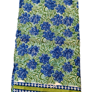 Pure Cotton hand block printed women's dress material with pure cotton dupatta - Green - Image 2