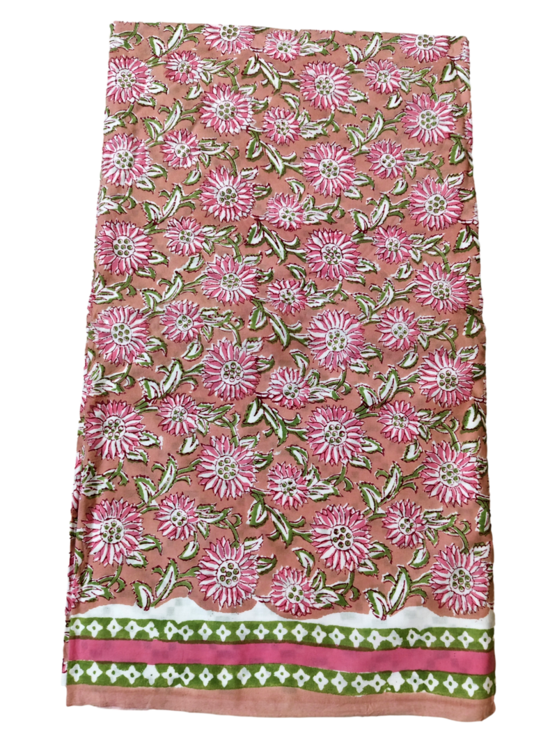 Pure Cotton hand block printed women's dress material with pure cotton dupatta - Pink