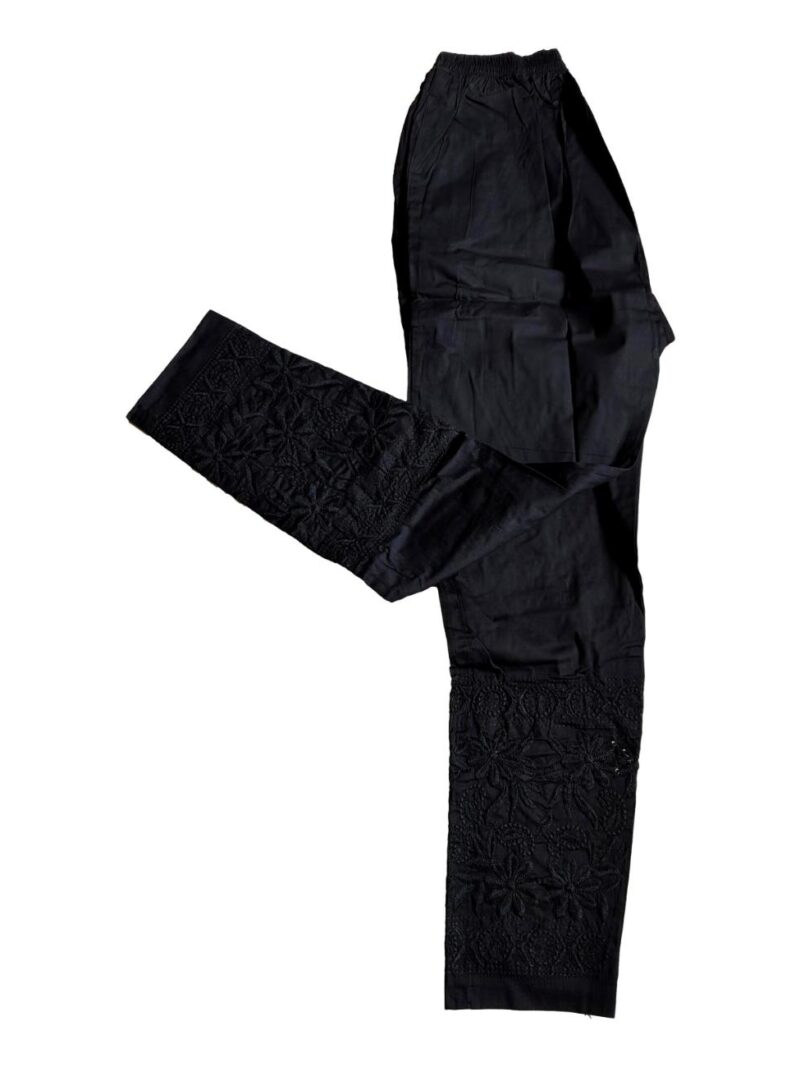 Chikankari Embroidered Leggings - Black
