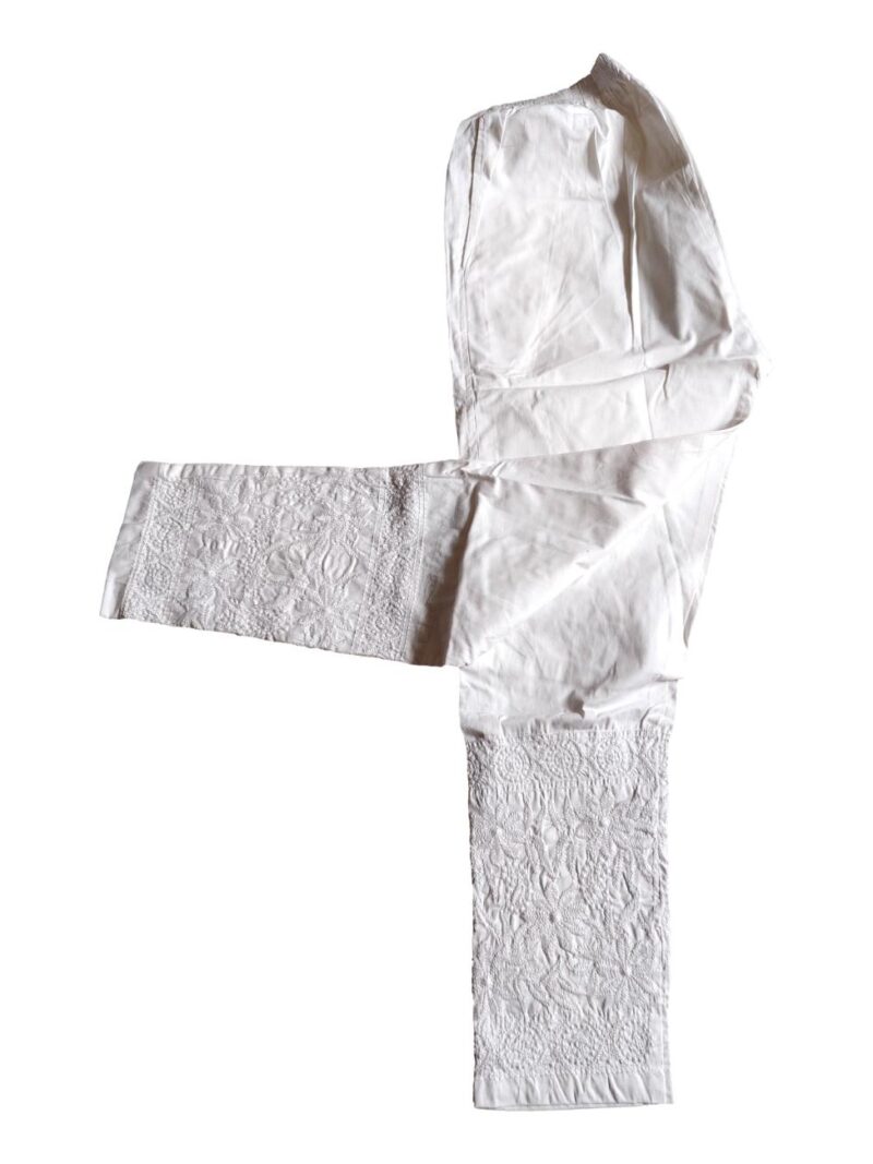 Chikankari Embroidered Leggings - White