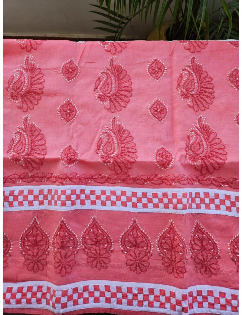 Lucknow Cloth Pattern Hand embroidered Pure Cotton Lucknow Chikankari Dress Material with ...