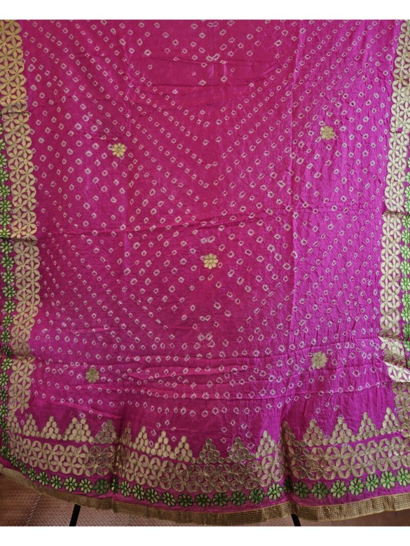 Bandhej Dupatta with Gotapatti work -Light Pink