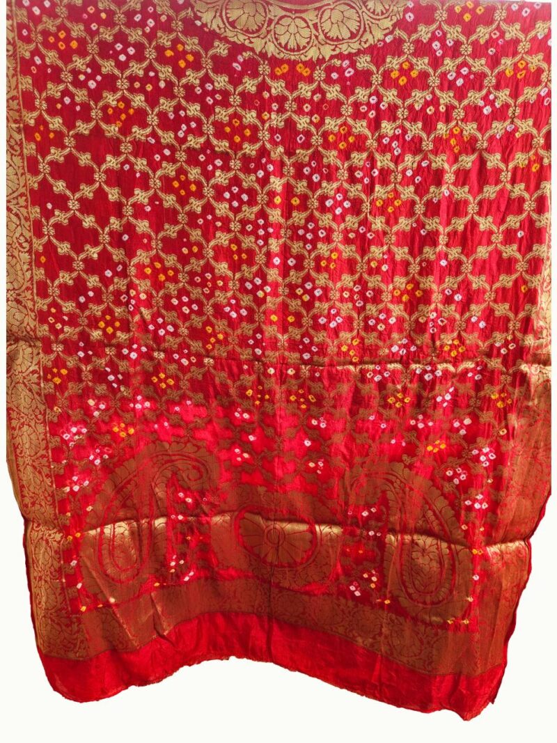 Surmayee Banarasi Bandhej Dupatta-Red