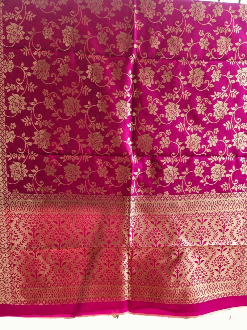 Surmayee Banarasi Dupatta-Rani Pink