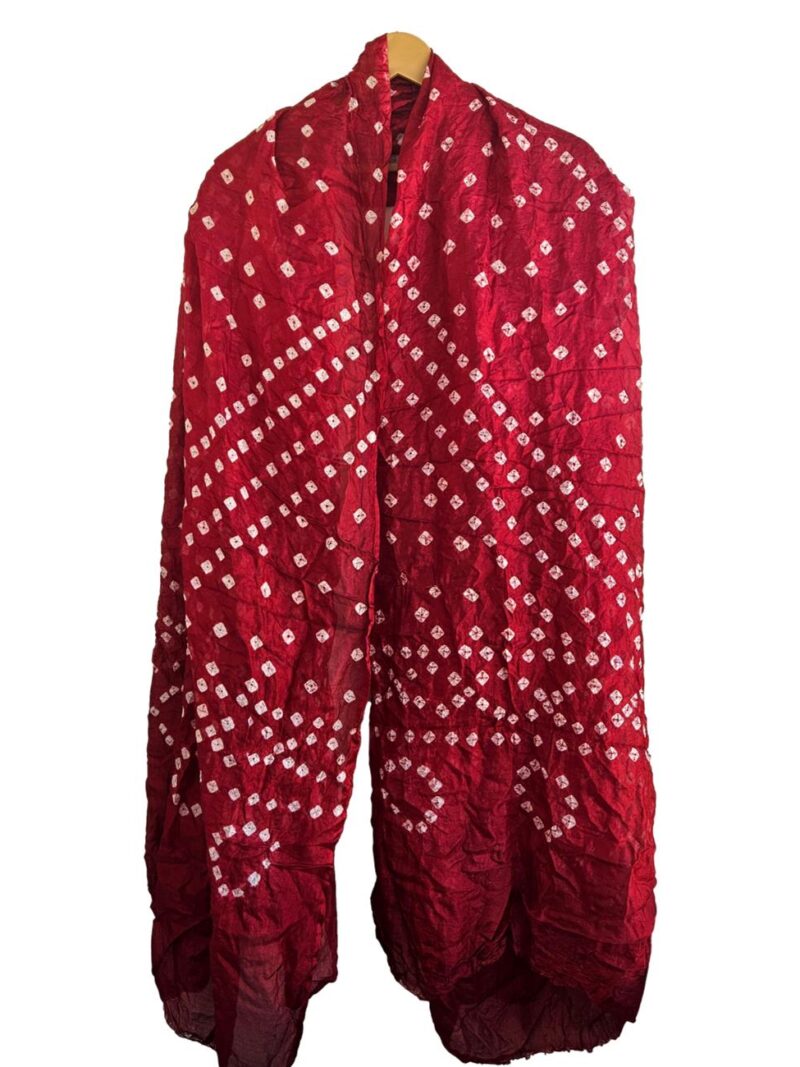 Bandhani/Bandhej Dupatta Art Silk- Maroon