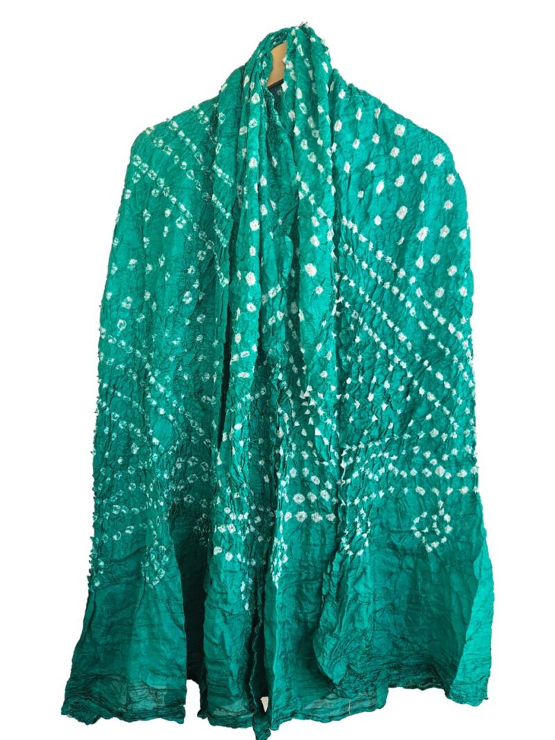 Bandhani/Bandhej Dupatta Art Silk- Green