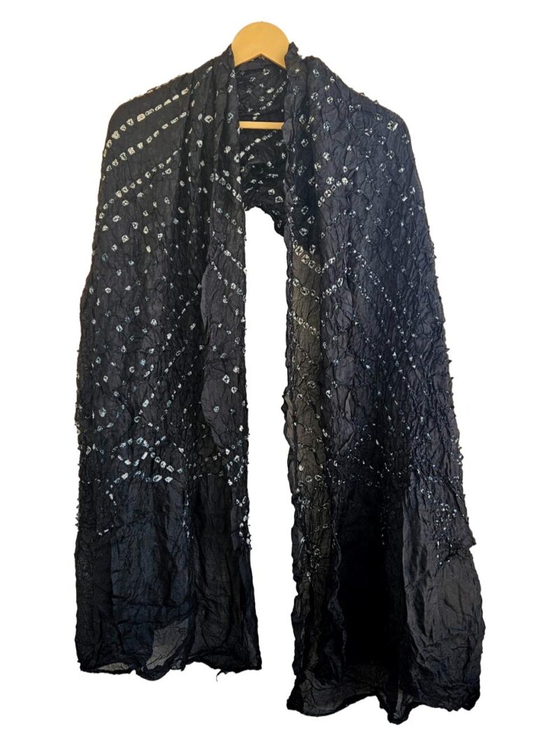 Bandhani/Bandhej Dupatta Art Silk- Black