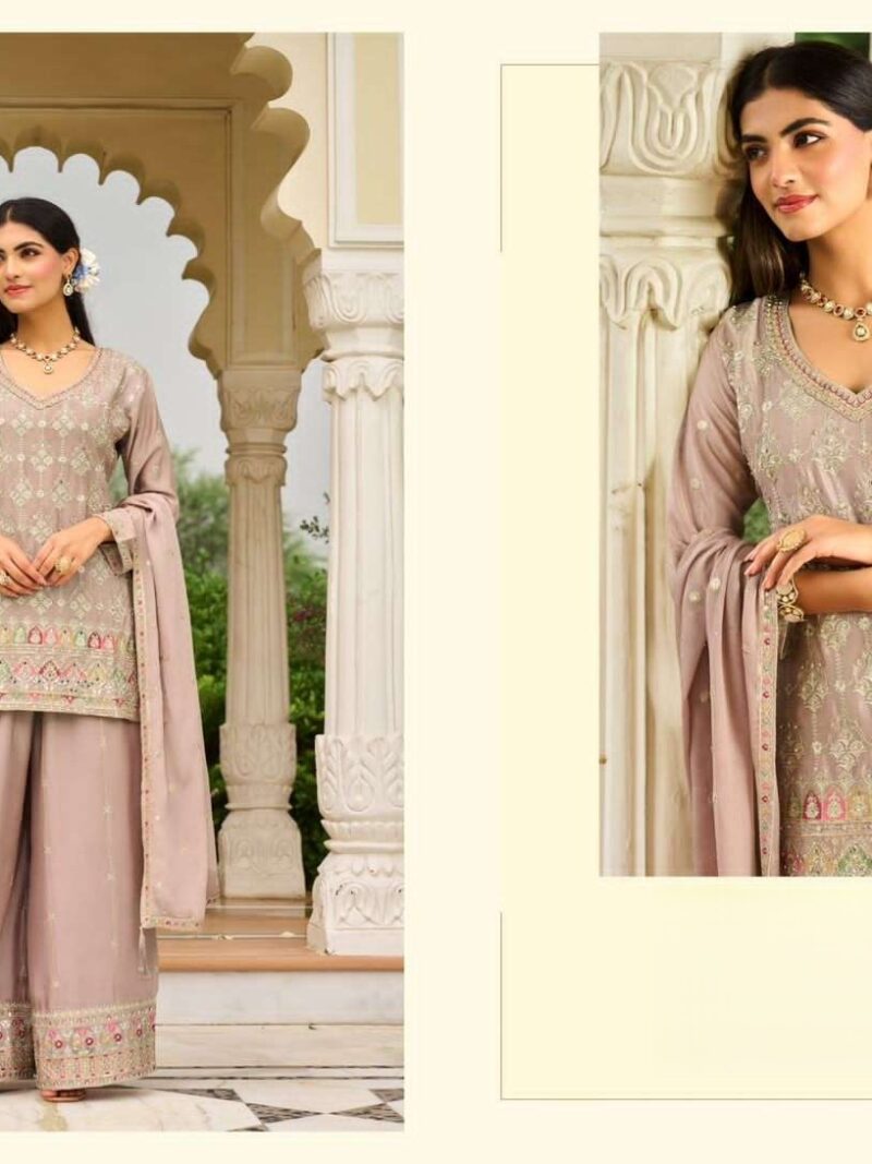 Heavy Designer Readymade Suit-Badami