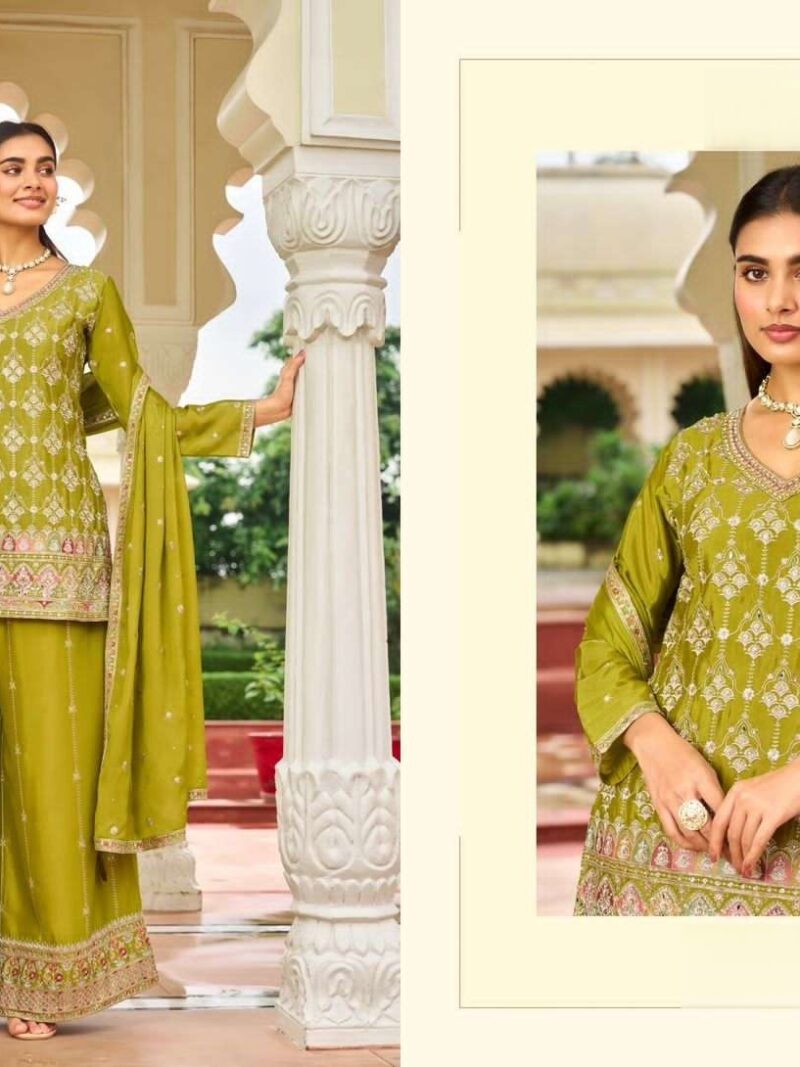 Heavy Designer Readymade Suit-Green