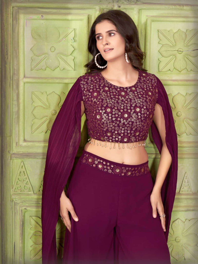 Surmayee Designer Readymade Indo Western Dress - Maroon